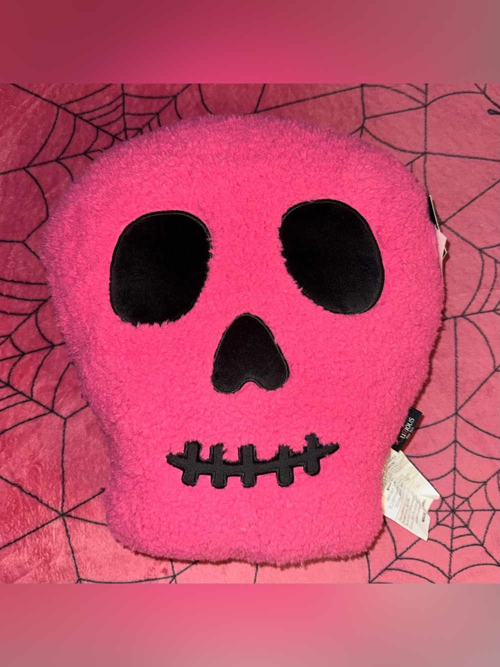 Cynthia Rowley Hot Pink Skull Pillow BNWT